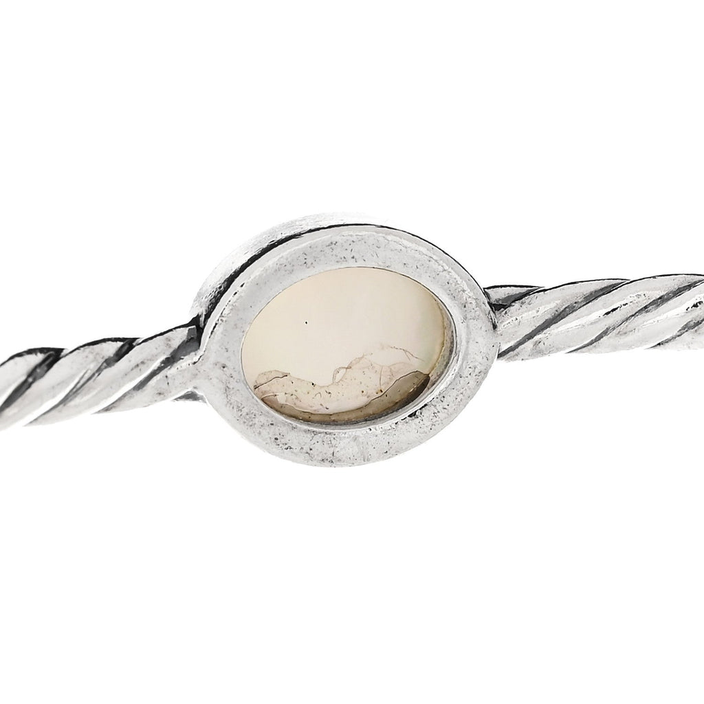 Sterling Silver Moon Quartz 3mm Color Classics Four Station Bangle Bracelet