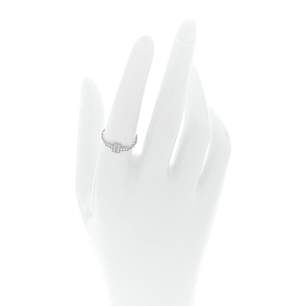 18K White Gold Diamond T Chain Ring 53 6.5
