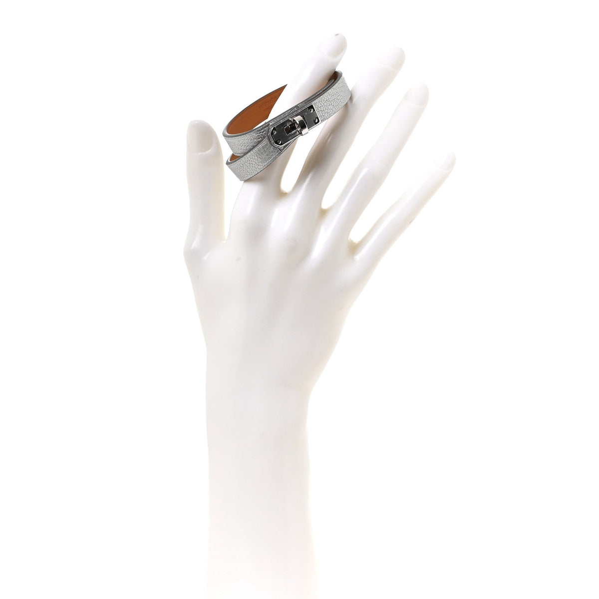 Metallic Chevre Chamkilight Double Tour Bracelet T2 Argent