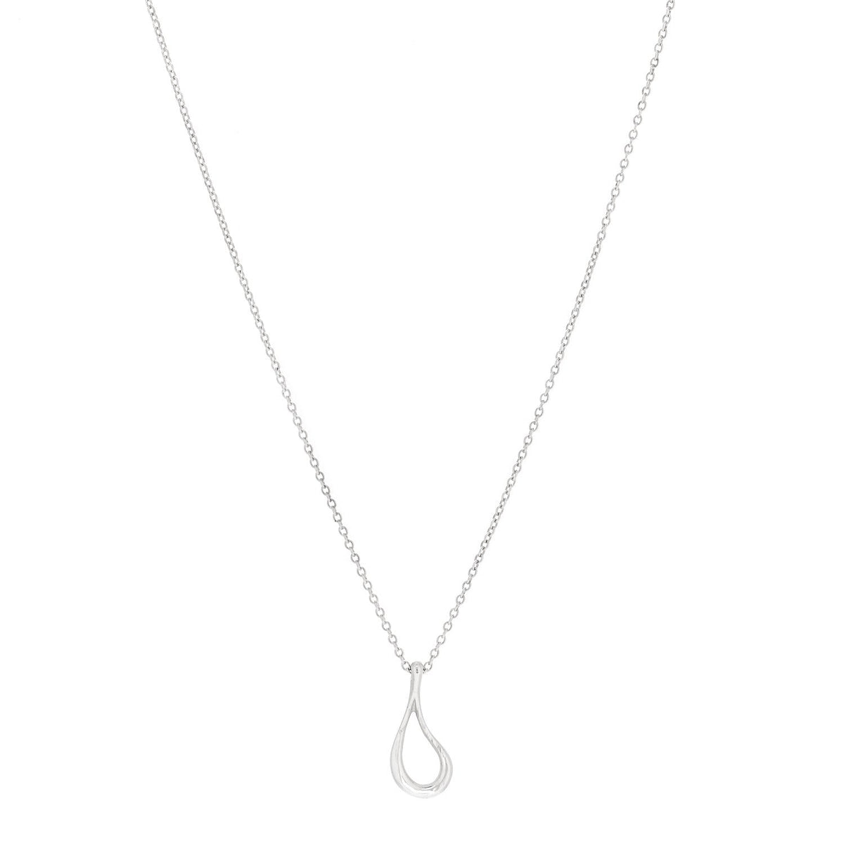 Sterling Silver Elsa Peretti Open Tear Drop Pendant Necklace