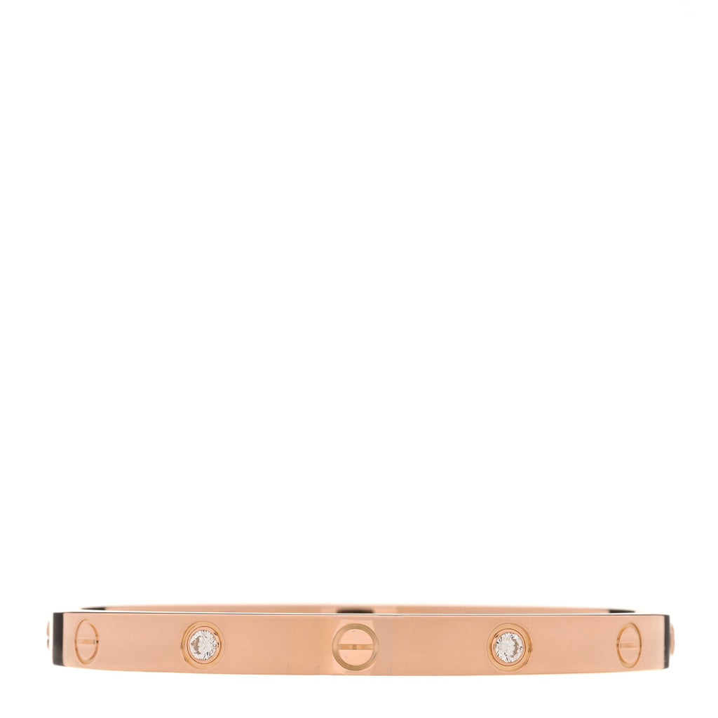 18K Pink Gold 4 Diamond LOVE Bracelet 17