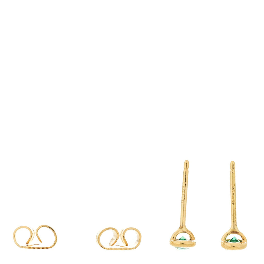 18K Yellow Gold Emerald .14ctw Color By The Yard Earrings