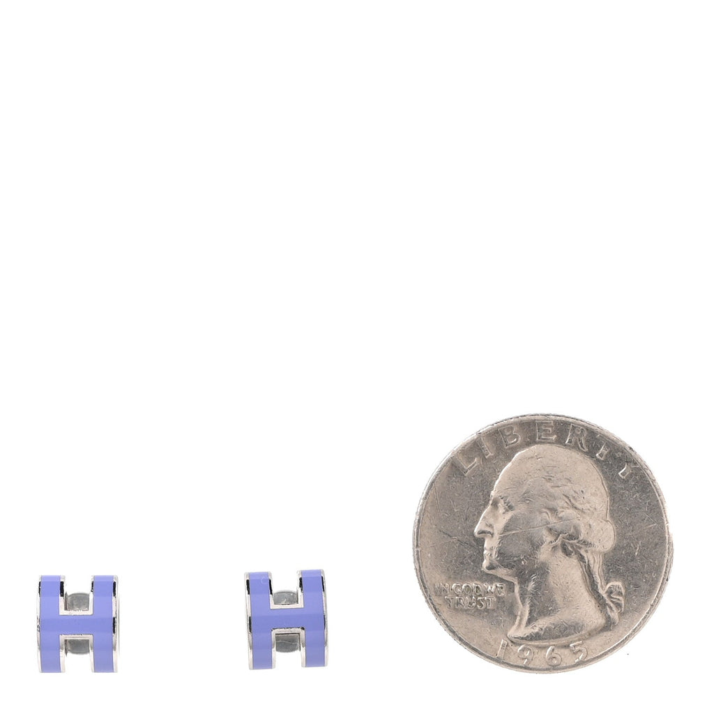 Palladium Lacquered Mini Pop H Earrings Lilac