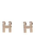 Palladium Lacquered Mini Pop H Earrings Marron Glace