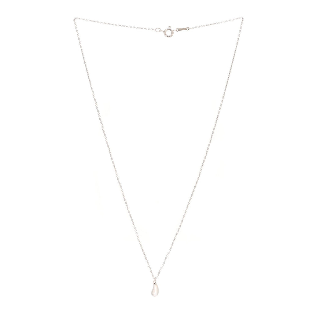 Sterling Silver 12mm Elsa Peretti Teardrop Pendant Necklace