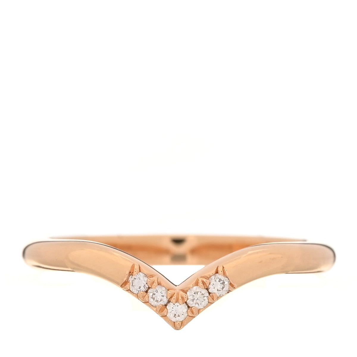 18K Rose Gold Diamond .04ctw Soleste V Band Ring 50 5.25