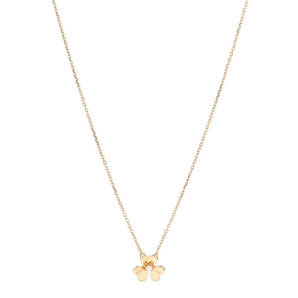 18K Yellow Gold Diamond Mini Frivole Pendant Necklace