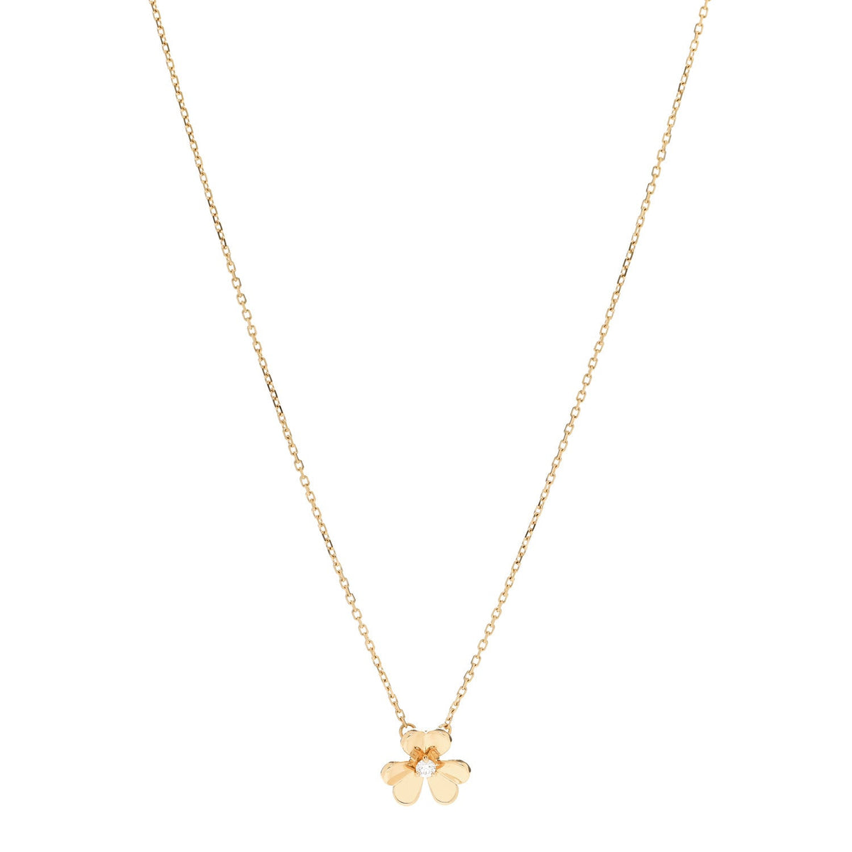 18K Yellow Gold Diamond Mini Frivole Pendant Necklace