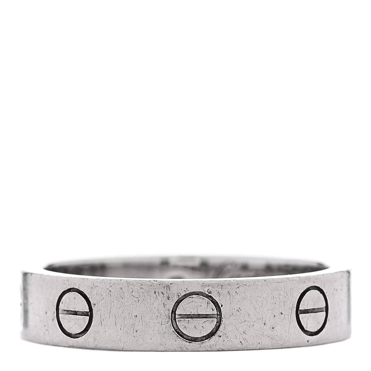 18K White Gold Diamond 4mm LOVE Wedding Band Ring 47 4.25 51 5.75