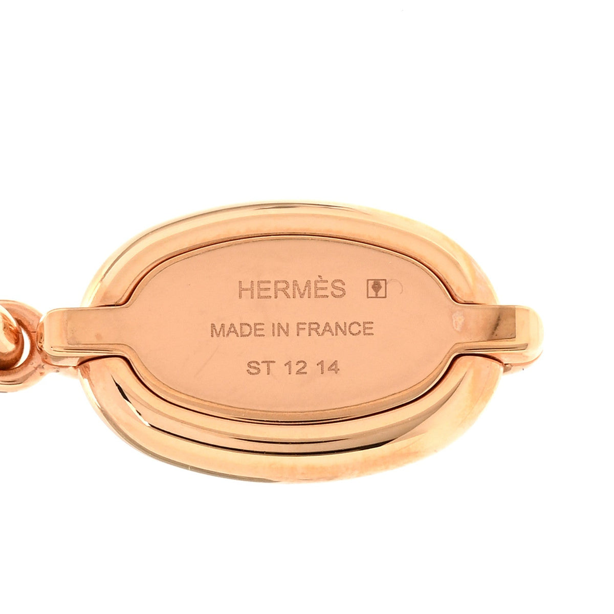 Metal Enamel Mini Maillon Pendant Necklace Marron Glace