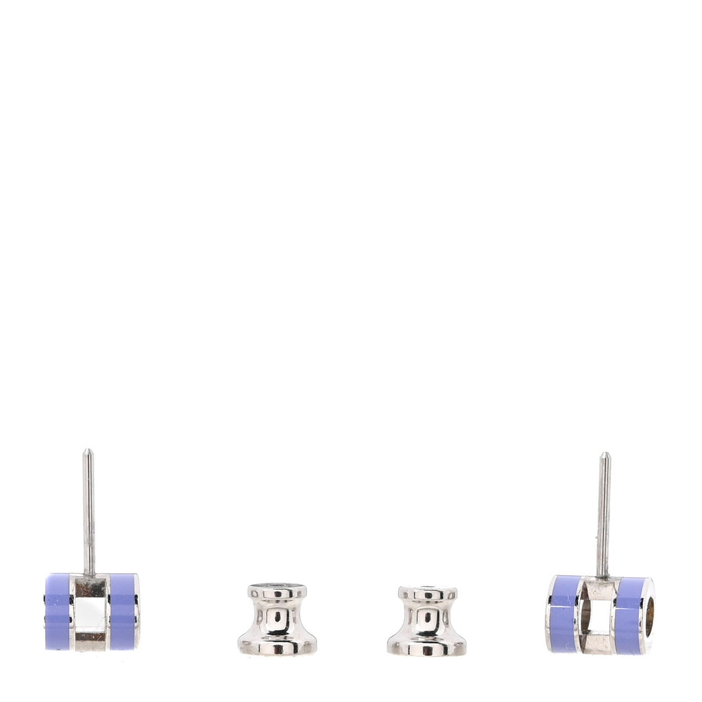 Palladium Lacquered Mini Pop H Earrings Lilac