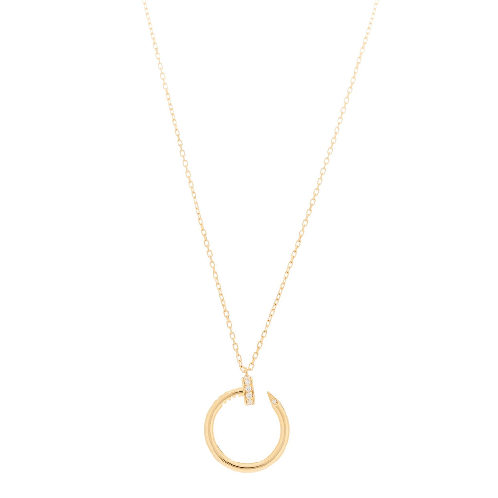 18K Yellow Gold Diamond Juste Un Clou Pendant Necklace