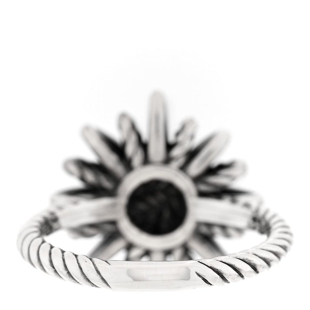 Sterling Silver Diamond 16mm Starburst Ring 50 5.5