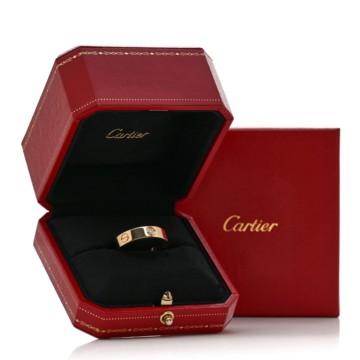 18K Yellow Gold Diamond 4mm LOVE Wedding Band Ring 48 4.5