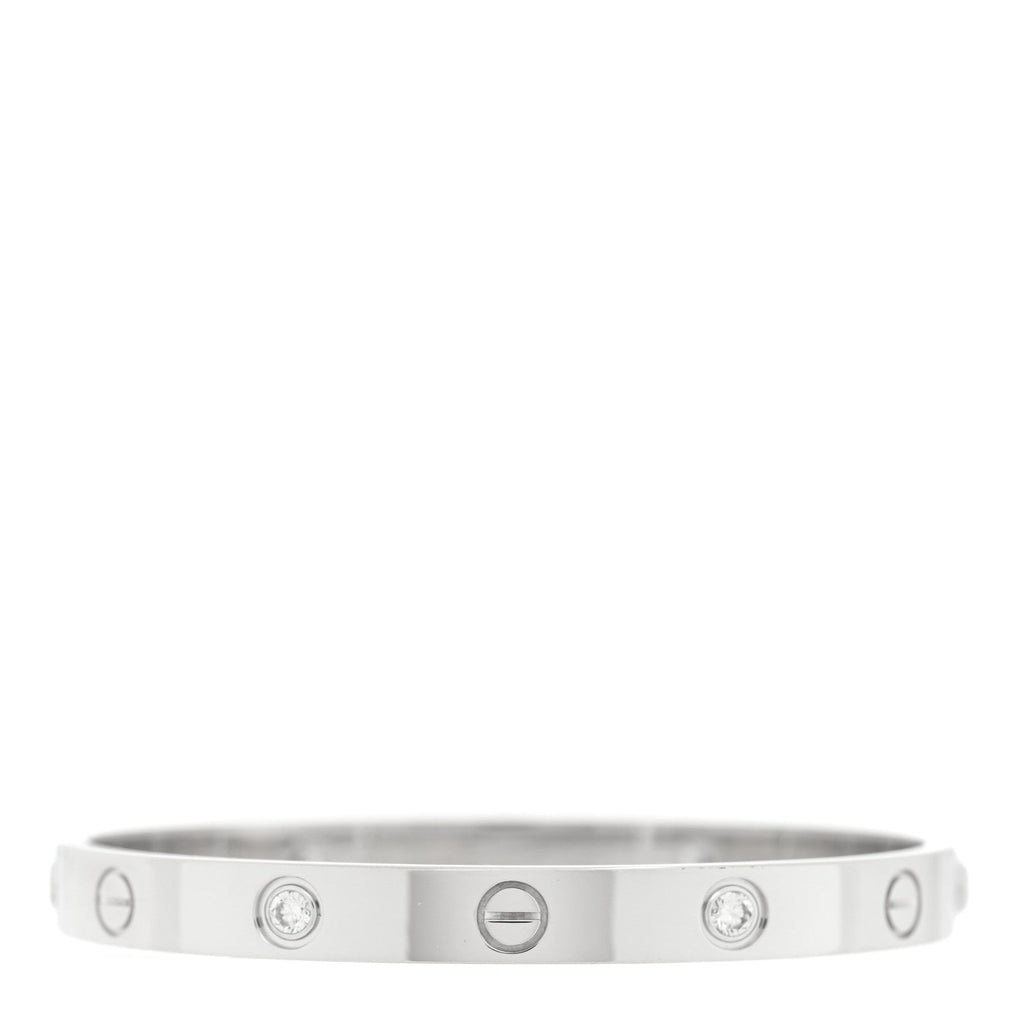 18K White Gold 4 Diamond LOVE Bracelet 16