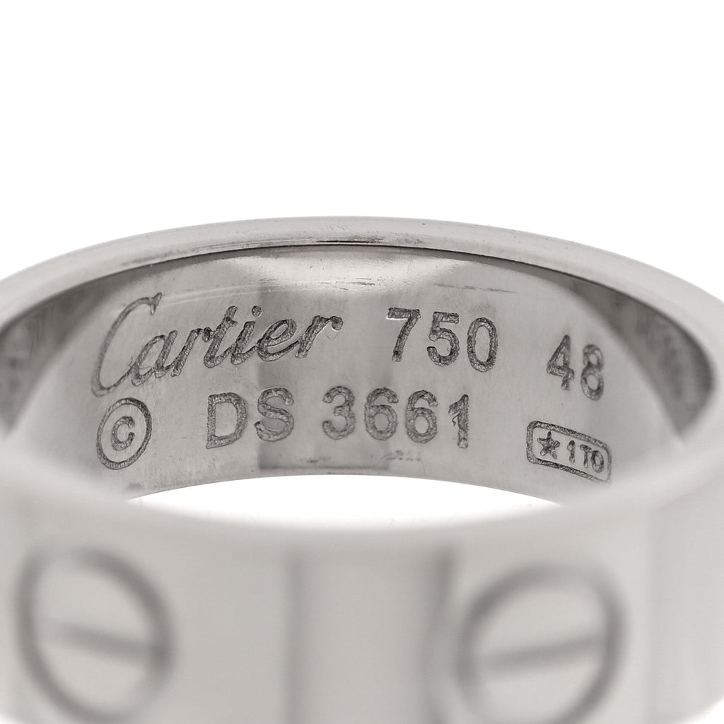 18K White Gold 5.5mm LOVE Ring 48 4.5