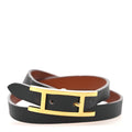 Swift Tadelakt Behapi Double Tour Reversible Bracelet T2 Black Fauve