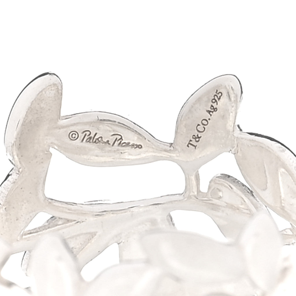 Sterling Silver Wide Paloma Picasso Olive Leaf Band Ring 57 8