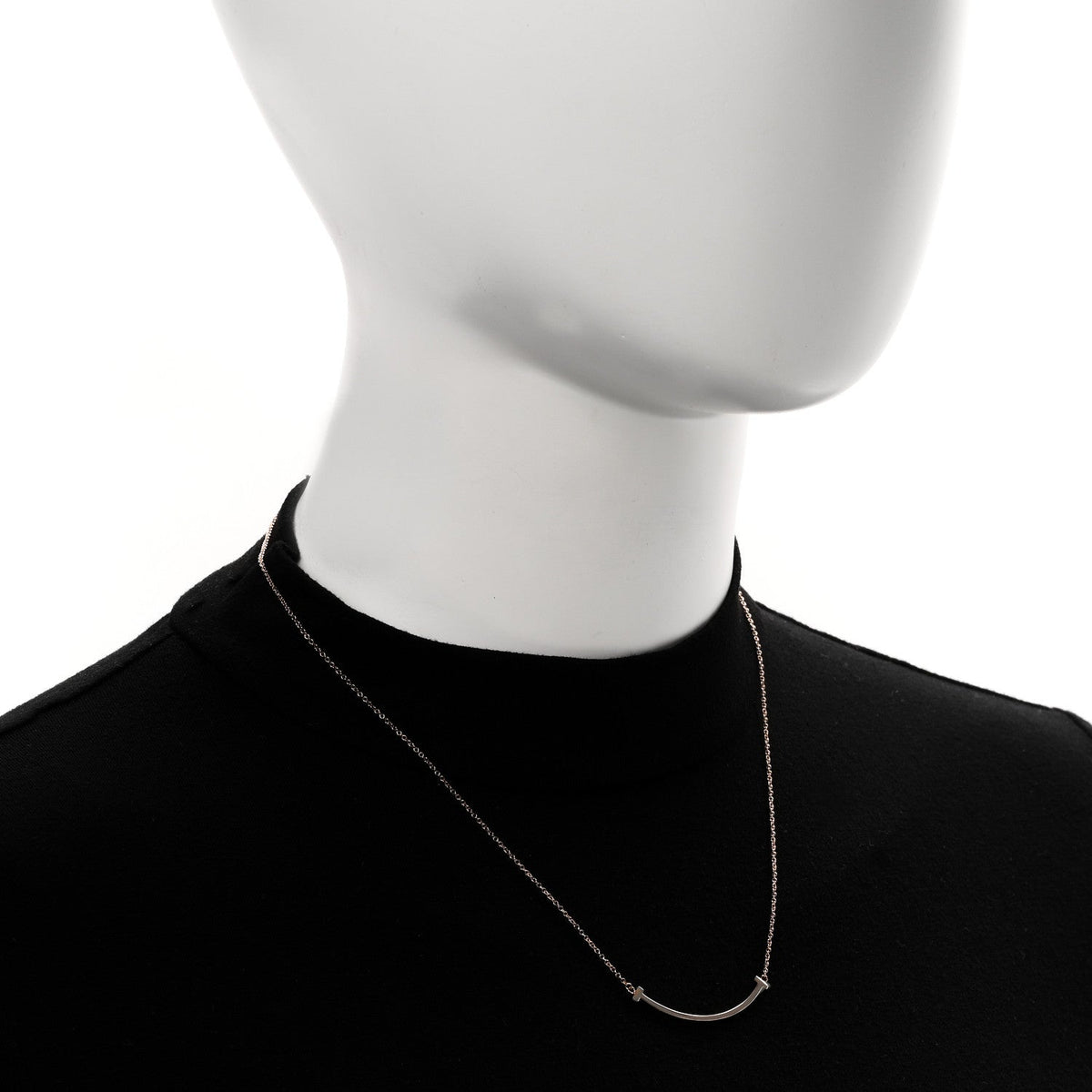 18K Rose Gold Small T Smile Pendant Necklace