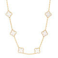 18K Yellow Gold Mother of Pearl 10 Motifs Vintage Alhambra Necklace