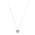 Sterling Silver Enamel Paloma Picasso Crown of Hearts Pendant Necklace Red