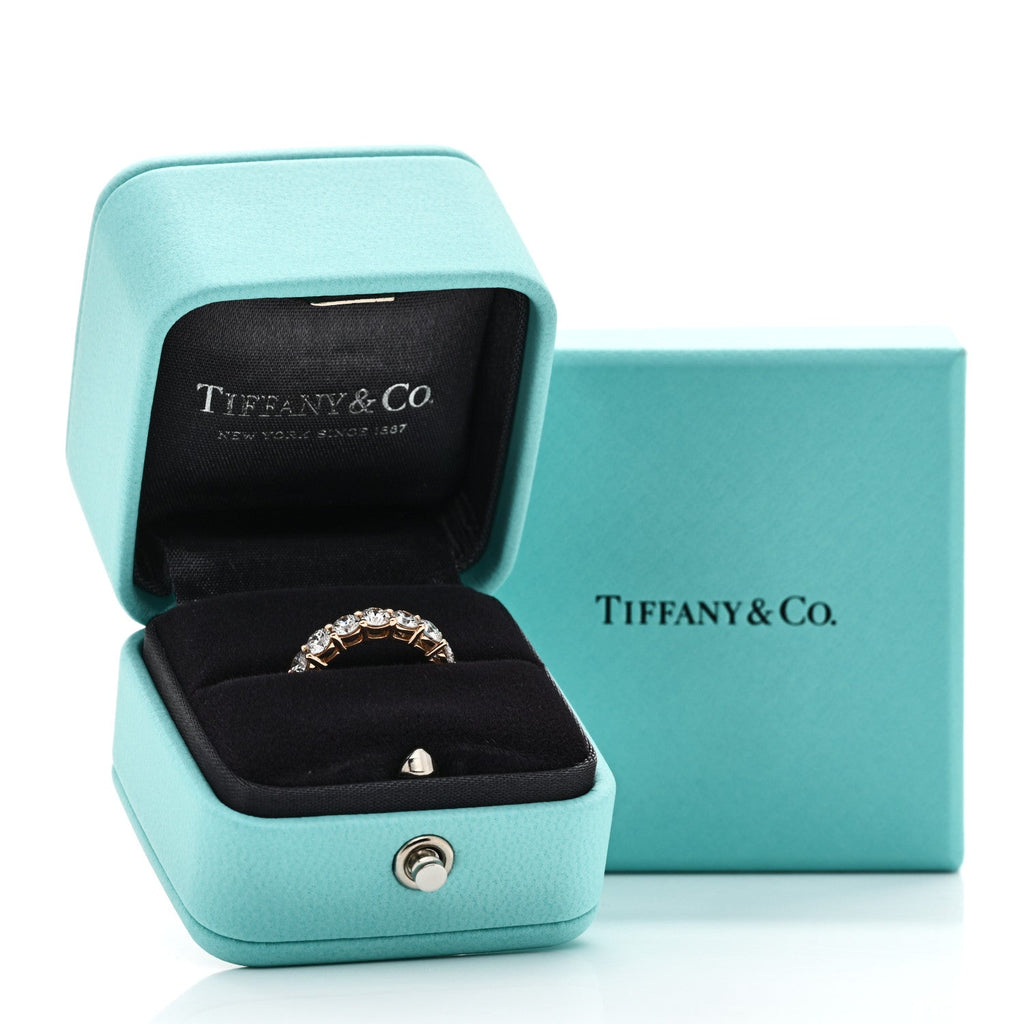 18K Rose Gold Diamond 3.5mm Forever Half Circle Band Ring 43 2.75