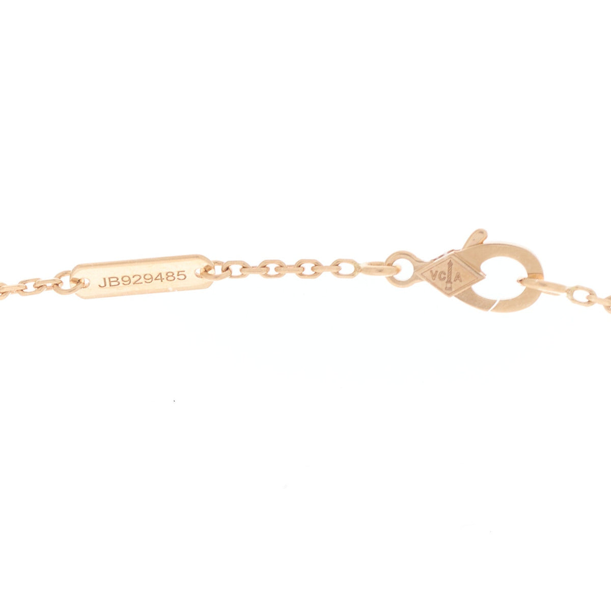 18K Rose Gold Gray Mother of Pearl Vintage Alhambra Pendant Necklace