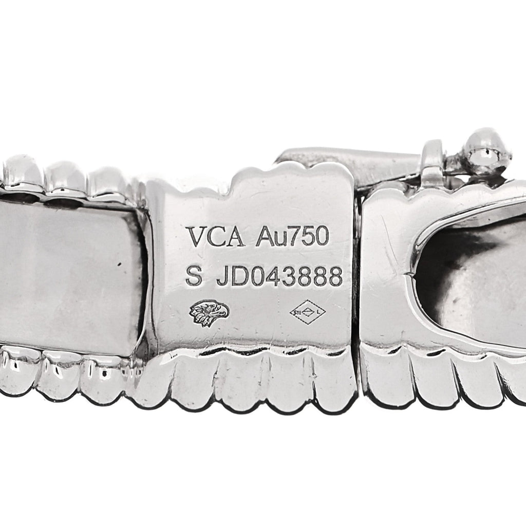 18K White Gold Perlee Signature Bangle Bracelet S