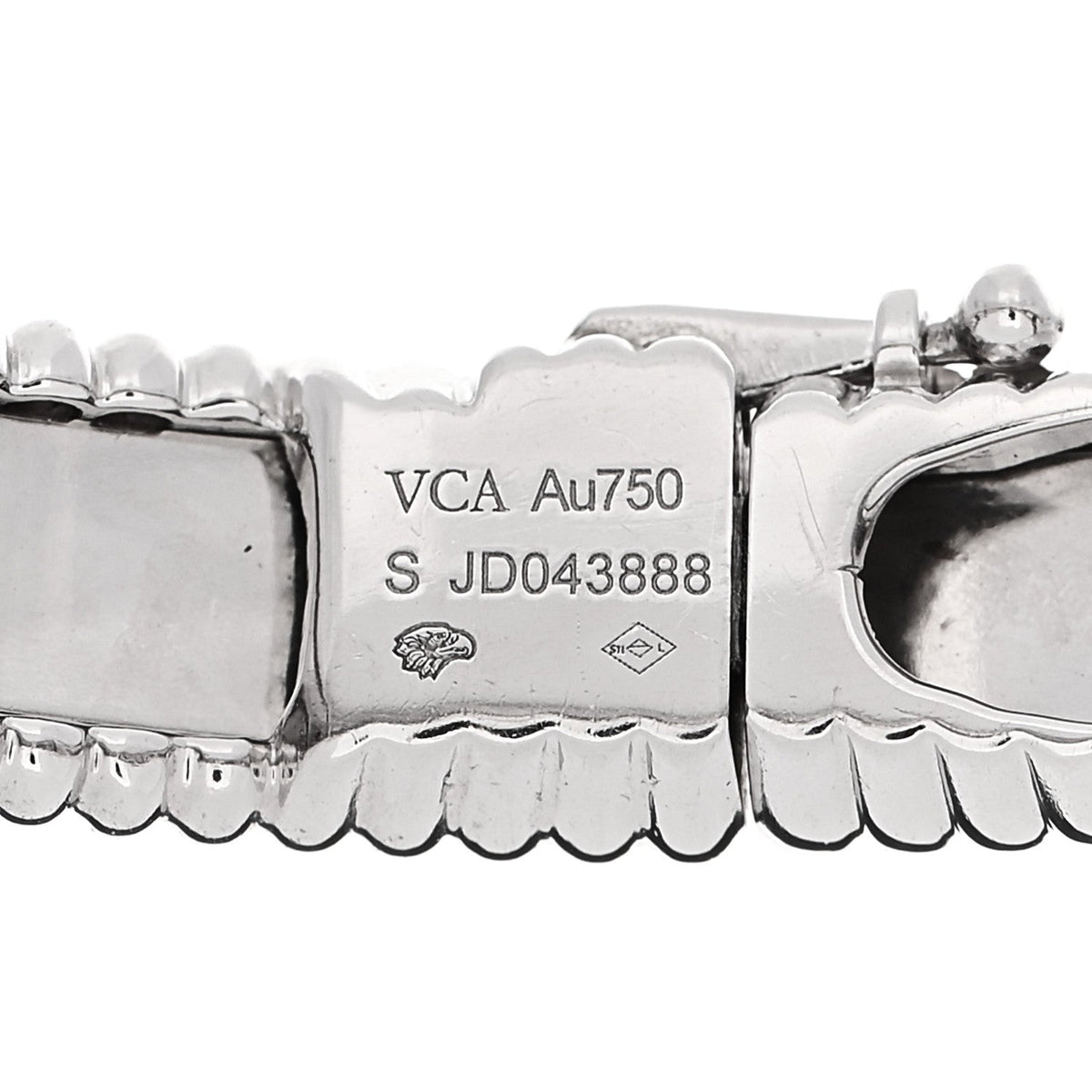 18K White Gold Perlee Signature Bangle Bracelet S