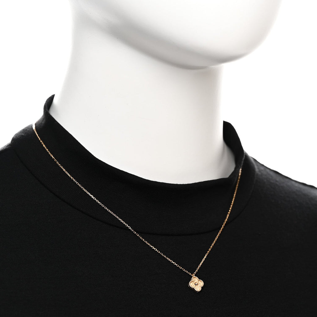 18K Rose Gold Sweet Alhambra Pendant Necklace