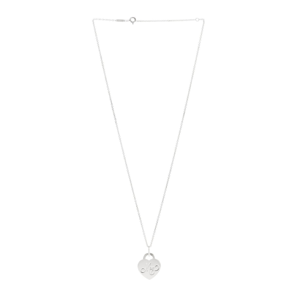 Sterling Silver Mom Heart Tag Pendant Necklace