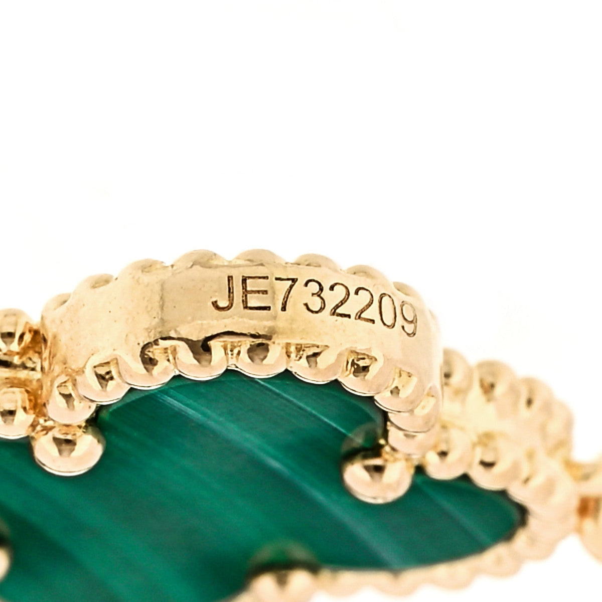 18K Yellow Gold Malachite 5 Motifs Vintage Alhambra Bracelet