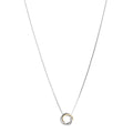 Sterling Silver 18K Yellow Gold Diamond 14.5mm Crossover Pendant Necklace