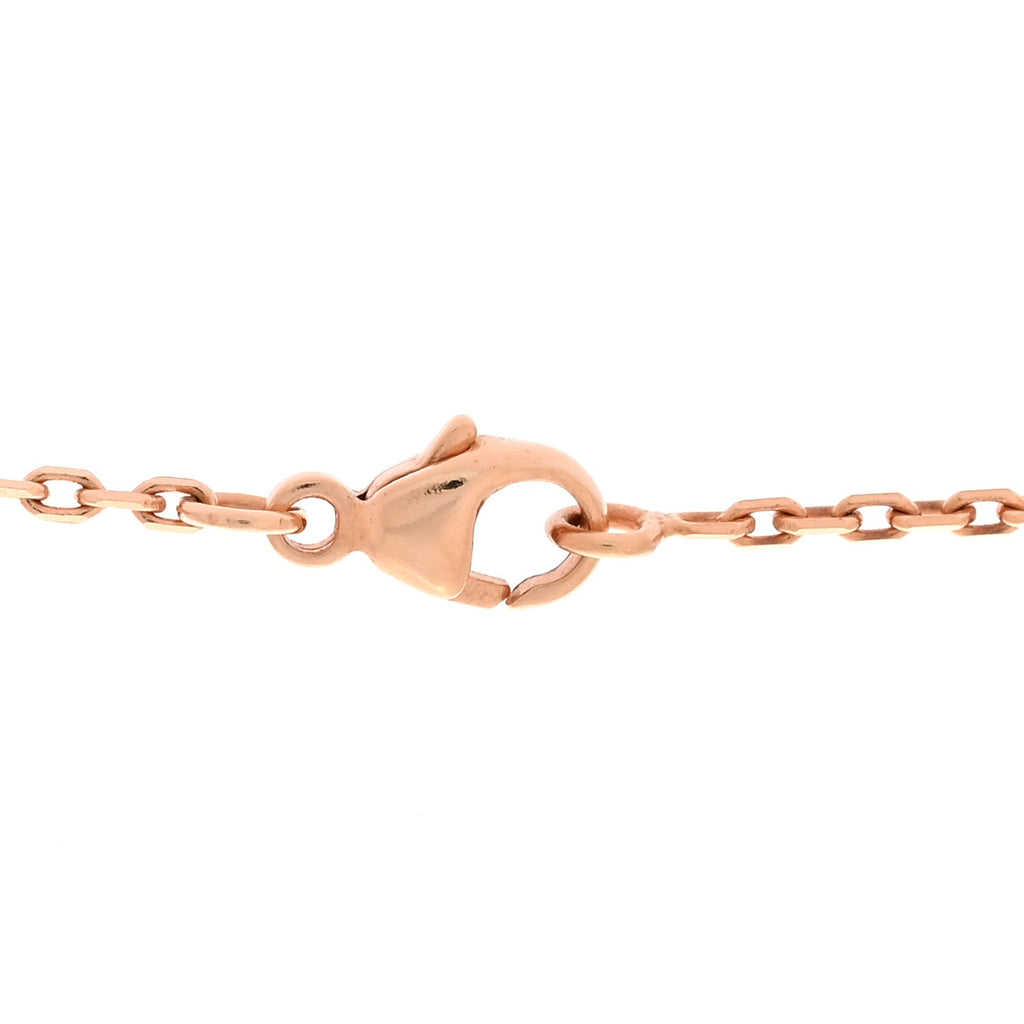 Lacquered Rose Gold Pop H Pendant Necklace Black