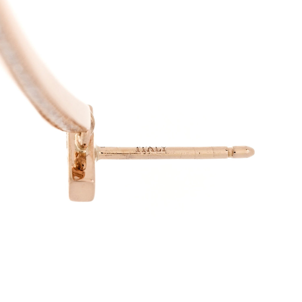 18K Rose Gold Diamond T Bar Earrings