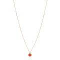 18K Rose Gold Carnelian Sweet Alhambra Pendant Necklace