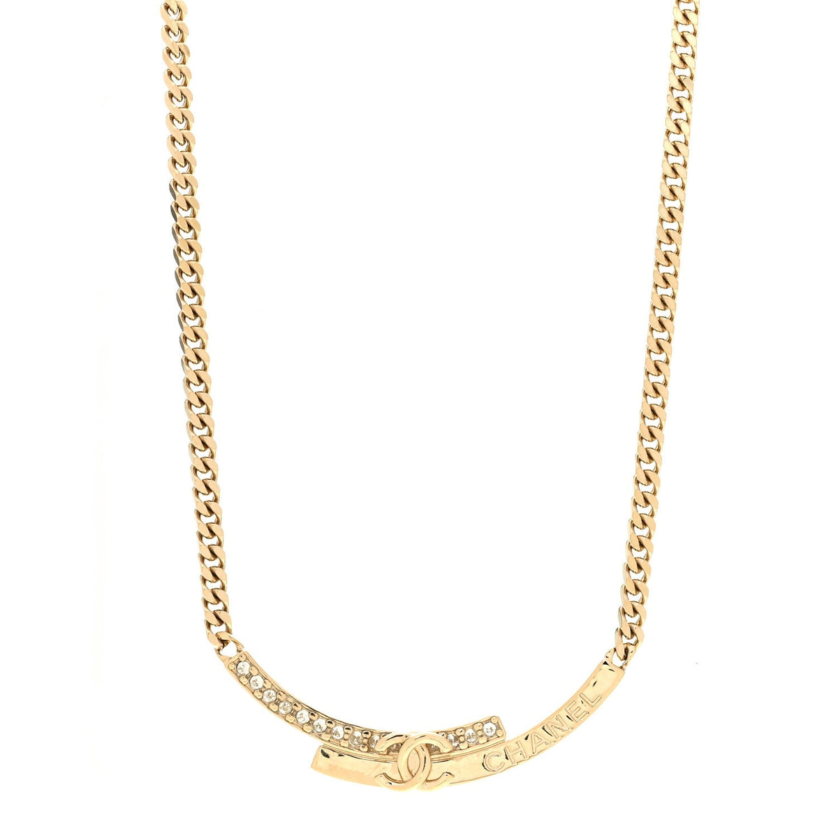 Crystal CC Choker Necklace Gold