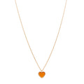 18k Rose Gold Carnelian Sweet Alhambra Heart Pendant Necklace