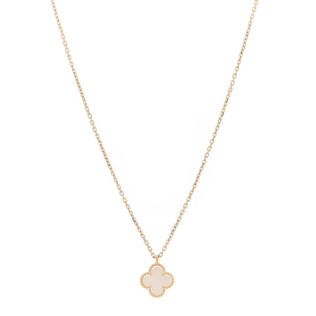 18K Yellow Gold Mother of Pearl Sweet Alhambra Pendant Necklace
