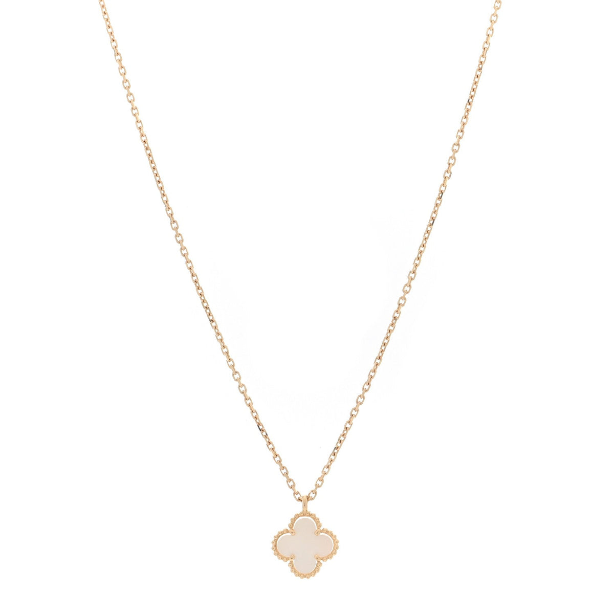 18K Yellow Gold Mother of Pearl Sweet Alhambra Pendant Necklace