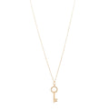 18K Rose Gold Diamond Modern Keys Round Open Key Pendant Necklace