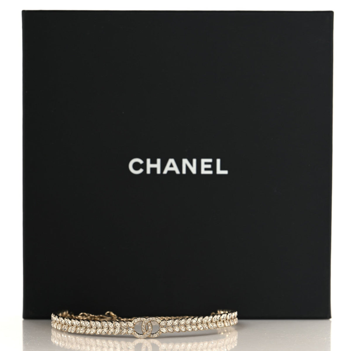 Crystal Sparkling Wheat CC Choker Necklace Gold