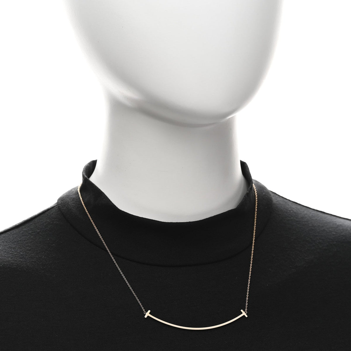 18K Rose Gold Large T Smile Pendant Necklace