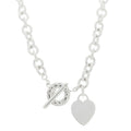 Sterling Silver Heart Tag Toggle Necklace