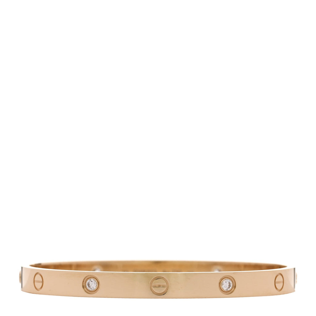 18K Yellow Gold 4 Diamond LOVE Bracelet 19