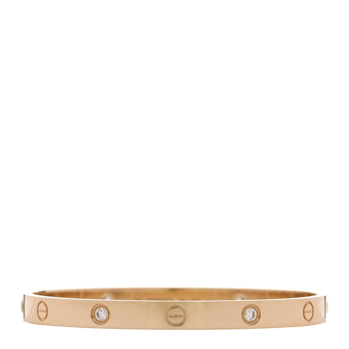18K Yellow Gold 4 Diamond LOVE Bracelet 19