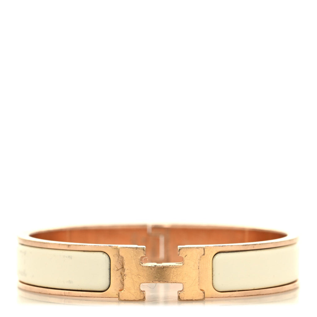 Enamel Narrow Clic Clac H Bracelet GM Craie