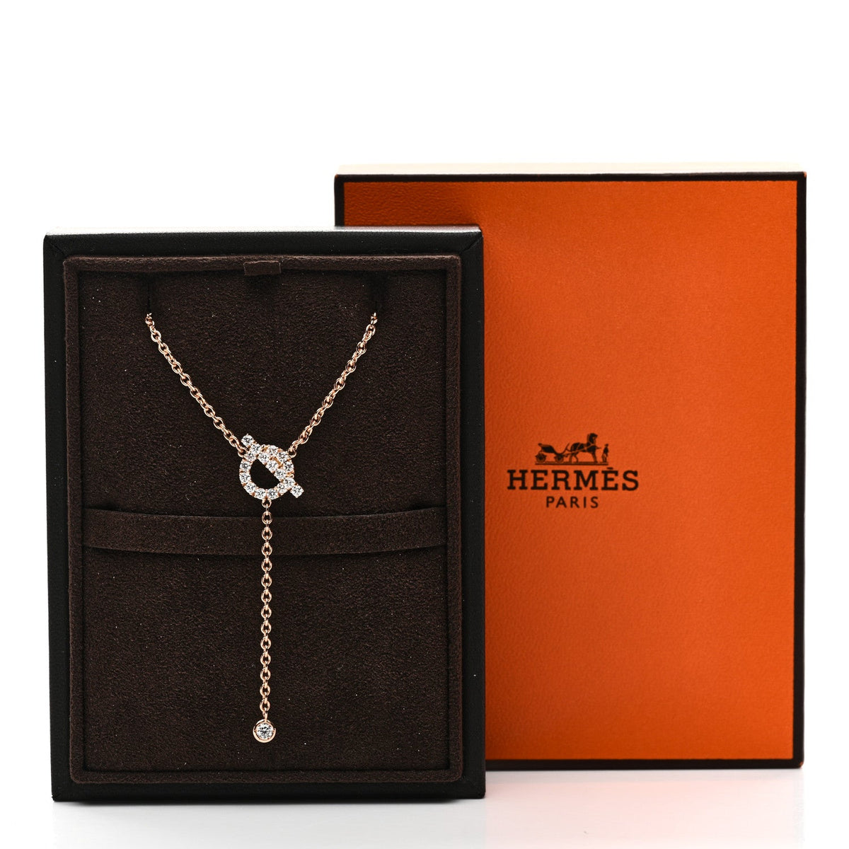 18K Rose Gold Diamond Finesse Lariat Necklace