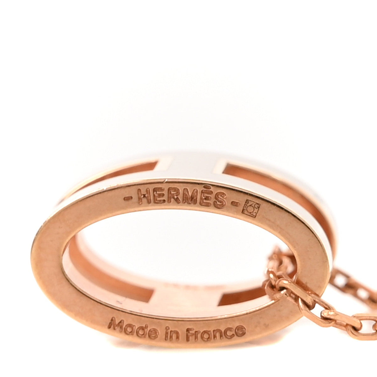 Lacquered Rose Gold Pop H Pendant Necklace Poudre