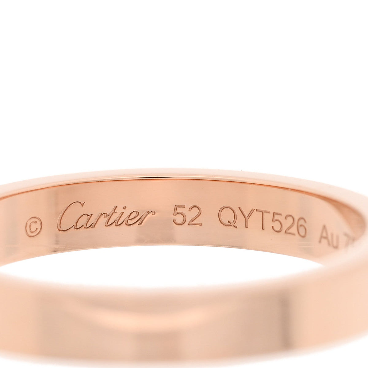 18K Pink Gold Diamond 3mm C De Cartier Wedding Band Ring 52 6